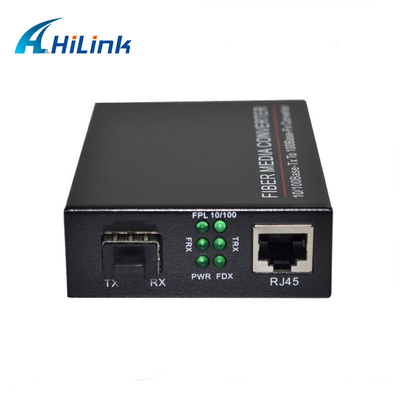 10/100M Tx To 100M SFP Media Converter Plug And Play For Point To Point Fiber Network