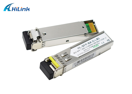 1000BASE 1.25G Ethernet Gigabit BIDI SFP+ Transceiver Module TX1490 / RX1550nm 80KM