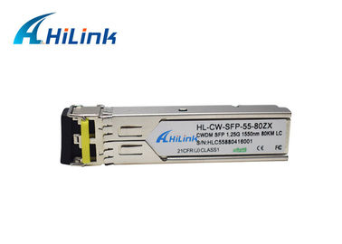 1.25G Transmission Rate CWDM SFP Transceiver Dual LC Connector 80km Max Cable Distance