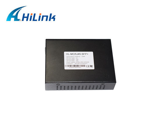 RJ45 Copper To 10GBASE-X SFP+ Fiber Media Converter FCC For Ethernet