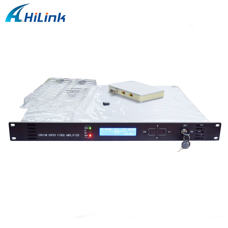 EDFA C Band DWDM Booster Optical Amplifier 1U High Gain Low Noise Dual Power