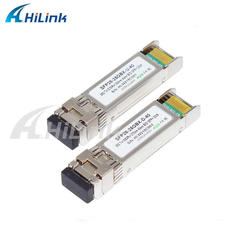 WDM 25G SFP28 Transceiver 1270nm 1330nm 40KM BIDI SMF Transceiver