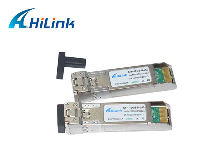 Hilink LC Connector Fiber Optic Transceiver 10G SFP+ BIDI WDM 60KM 1270nm 1330nm