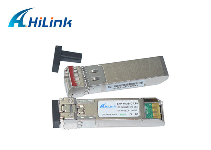 Hilink LC Connector Fiber Optic Transceiver 10G SFP+ BIDI WDM 60KM 1270nm 1330nm