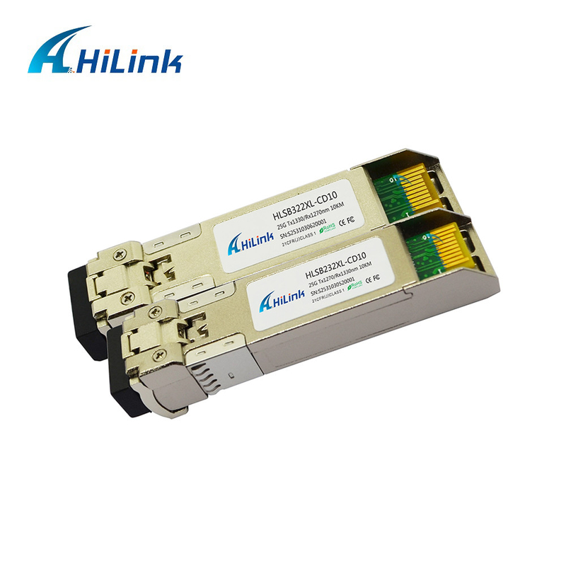 WDM 25G SFP Transceiver 1270nm 1330nm 10KM SMF SFP28 BIDI LR With DDM CDR