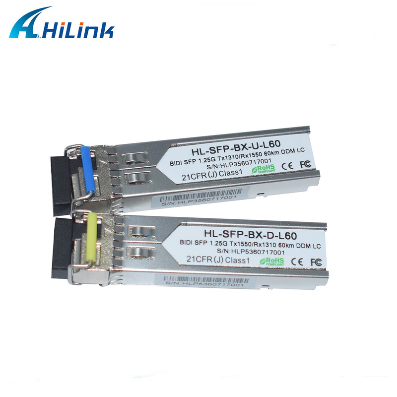 1.25G BIDI SFP 60KM SC/LC Simplex DDM WDM Transceiver Modules