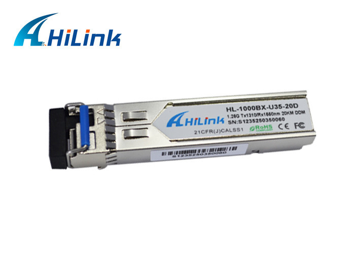 RoHS compliant SC/LC Simplex DDM WDM Transceiver Modules BIDI 1.25G SFP 20KM