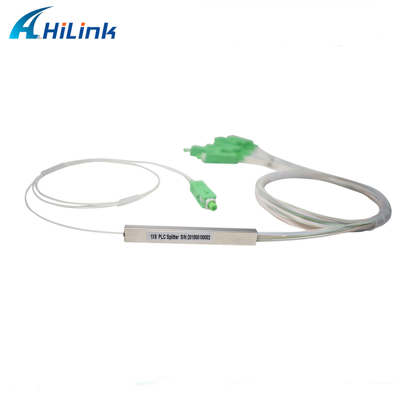 1X8 Steel Tube Package Type Optical PLC Splitter SC/APC Fiber Optic Splitter
