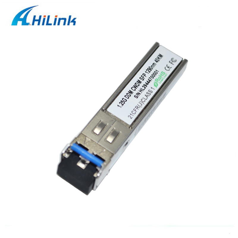 OEM 1.25G CWDM 1270~1610nm 40KM Dual LC CWDM SFP Modules DOM DDM
