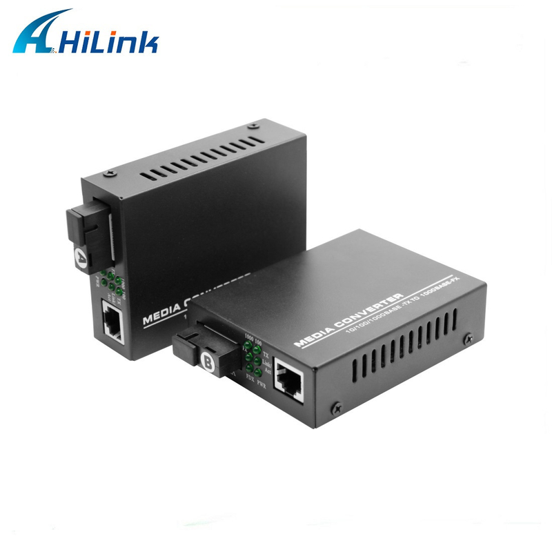 80KM SC Fiber Media Converter 10/100/1000M Tx To 1X1000M Fx Single Mode Single Fiber