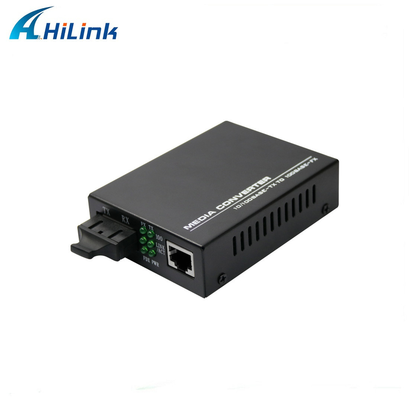 Dual Fiber 25KM Single Mode SC Media Converter 10/100M Tx To 100M Fx 2 Ports