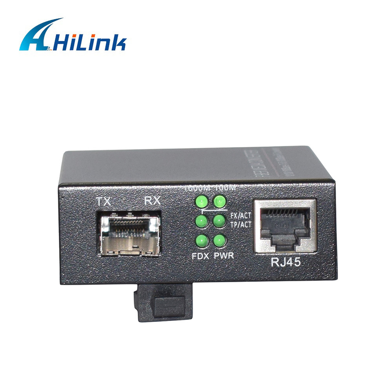 10/100/1000M Tx To 1000M SFP Media Converter 12V DC Power Supply For Fiber Networks