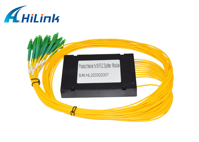 High Reliability 1*16 PLC Splitter Module Wide Operation Wavelength 3.0mm ABS Box