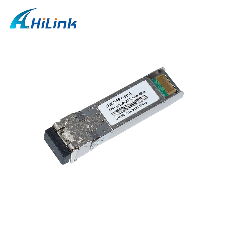 C Band 50GHZ SFP+ Transceiver Module Tunable DWDM 10GBASE 80KM Transmission Transceiver