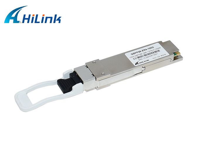 100G QSFP28 Transceiver Module 100KM Long Distance LAN WDM 100Gb/S ZR4 SMF LC Connector