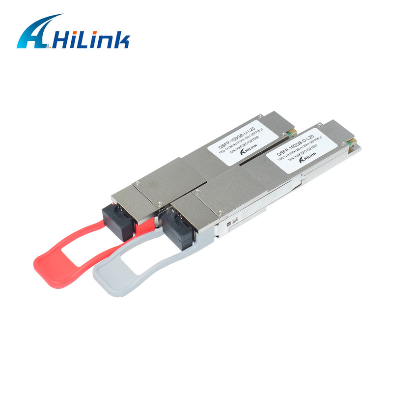 100GBASE-BX20 QSFP28 Fiber Optic Transceivers 1280nm-TX/1310nm-RX 20km DOM Simplex LC