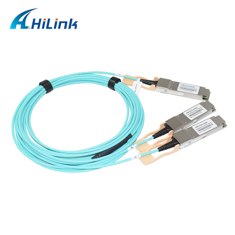 QSFP56 200G To 2xQSFP56 AOC Active Optical Cable 1 - 50m For Data Centers / Cloud Networks