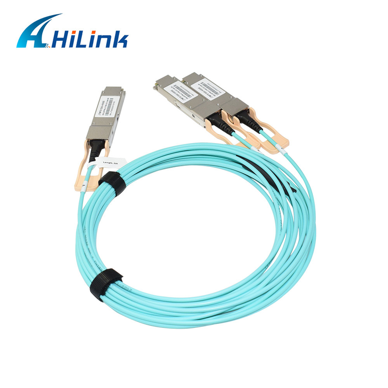 QSFP56 200G To 2xQSFP56 AOC Active Optical Cable 1 - 50m For Data Centers / Cloud Networks