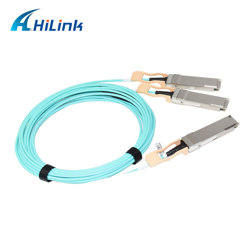 QSFP56 200G To 2xQSFP56 AOC Active Optical Cable 1 - 50m For Data Centers / Cloud Networks