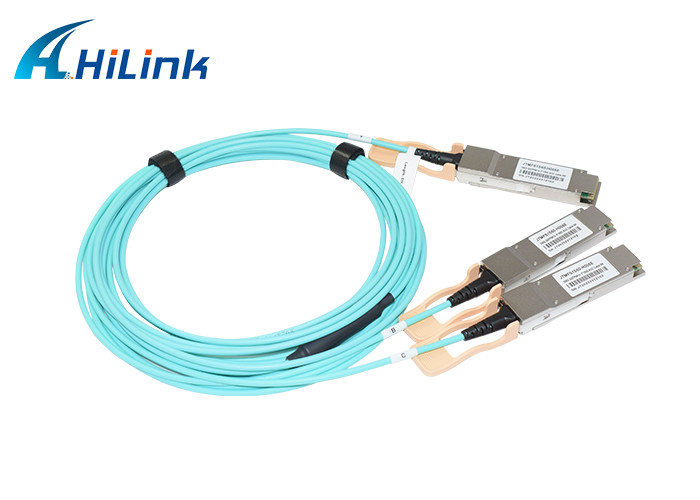 InfiniBand AOC Cable 200G Breakout 2xQSFP56 100G PAM4 Active Optical Cables For 5G Center