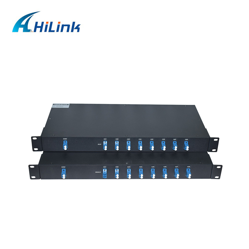 1U Rack Mount 8CH DWDM Mux Demux Dual Fiber ITU Grid With LC UPC