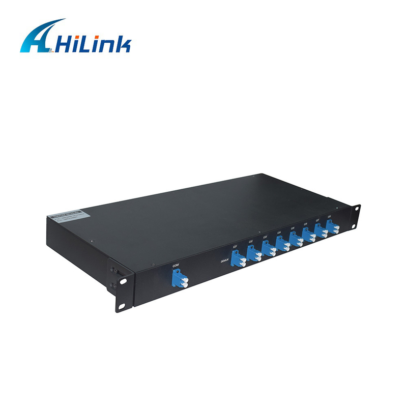 1U Rack Mount 8CH DWDM Mux Demux Dual Fiber ITU Grid With LC UPC