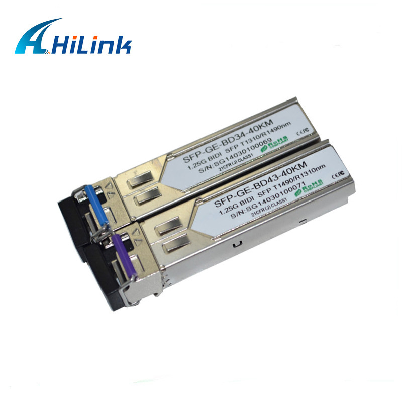 Single Fiber SFP Transceiver 1.25G 1310/1490nm 40KM SC/LC Simplex WDM Modules