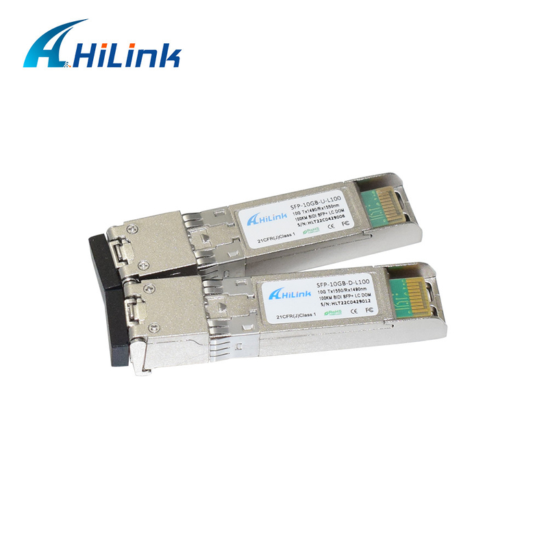 10Gb/S 100KM BiDi SFP+ Transceiver 1490/1550nm Single Module LC Connector DOM