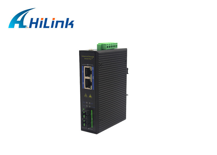80KM Max Industrial Ethernet Switch 2 Port 10/100/1000Base Ethernet 1 1000Base SC Fiber