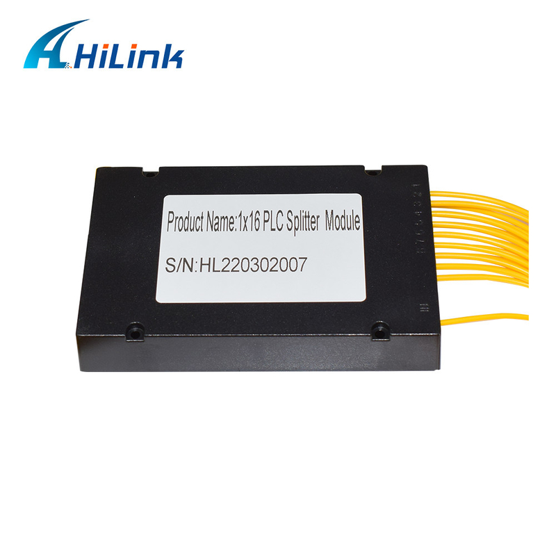 1X16 Single Mode PLC Optical Splitter ABS Box 3mm Cable LC / APC Connectors