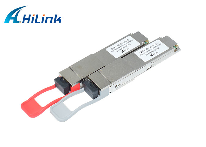 QSFP28 DOM Simplex LC SMF Module 100G Single Fiber WDM Bidi 20km 1280 / 1310nm