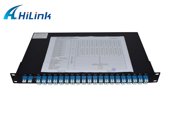 1U Rack Mount DWDM Mux Demux Module 40CH Single / Dual Fiber LC / UPC Connector