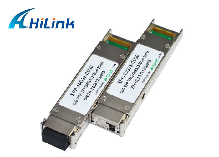 20km Single Core XFP Optical Transceiver 1270nm / 1330nm Low Power Dissipation