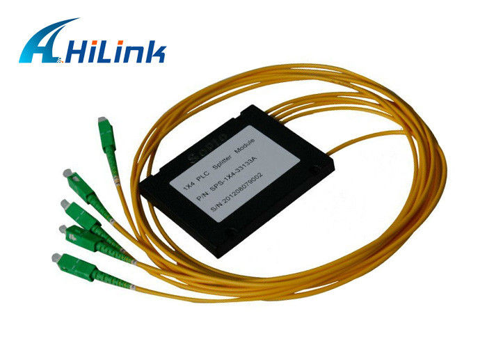 Mini ABS BOX PLC Optical Splitter , 1x4 PLC Splitter Module With SC / APC Connector