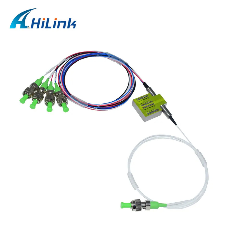 FSW 1x4 Optical Switch SM 1260 ~ 1620nm 900um Non Latching FC / APC Connector