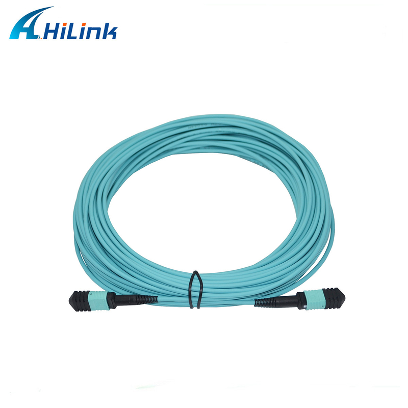 20M MPO MPO 24 Core Fiber Cable Multimode OM3 LSZH 3mm Female