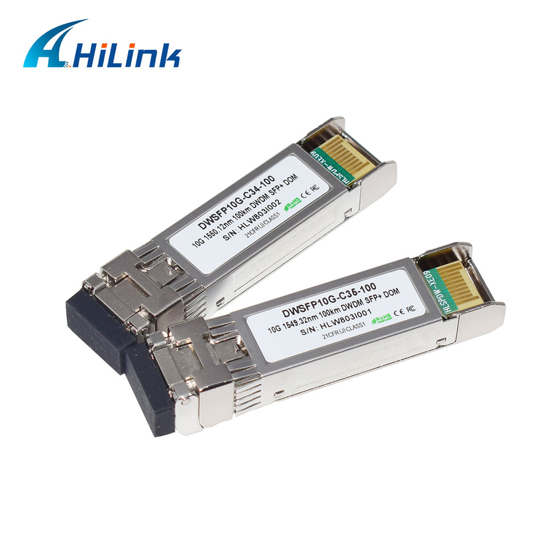 Duplex LC SMF Transceiver Module 10G DWDM SFP+ C17-C61 100km DOM For Transmission