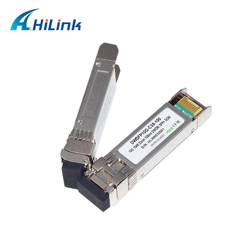 Duplex LC SMF Transceiver Module 10G DWDM SFP+ C17-C61 100km DOM For Transmission