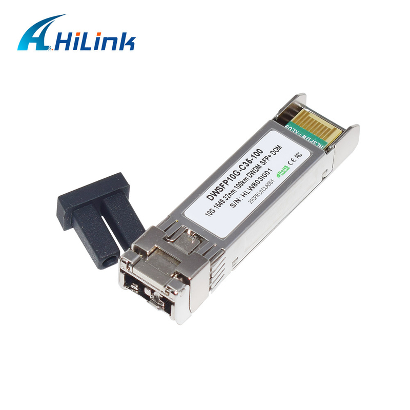 Duplex LC SMF Transceiver Module 10G DWDM SFP+ C17-C61 100km DOM For Transmission