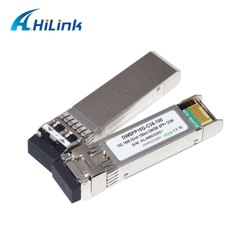 Duplex LC SMF Transceiver Module 10G DWDM SFP+ C17-C61 100km DOM For Transmission