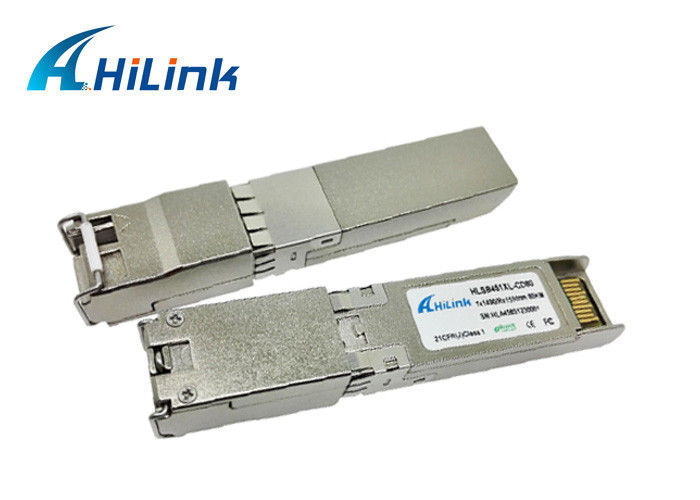 Simplex LC Connector WDM Fiber Optic 10G BIDI SFP+ 80Km 1490/1550nm DDM