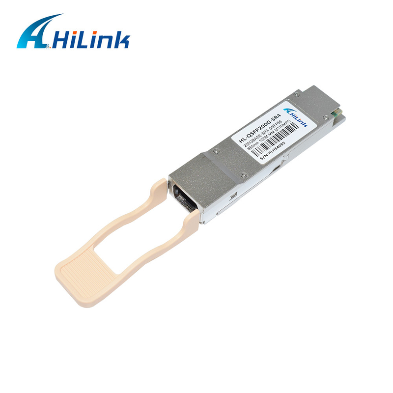 200G QSFP56 SR4 850nm PAM4 200GBASE SFP Transceiver 850nm 100M MPO DOM