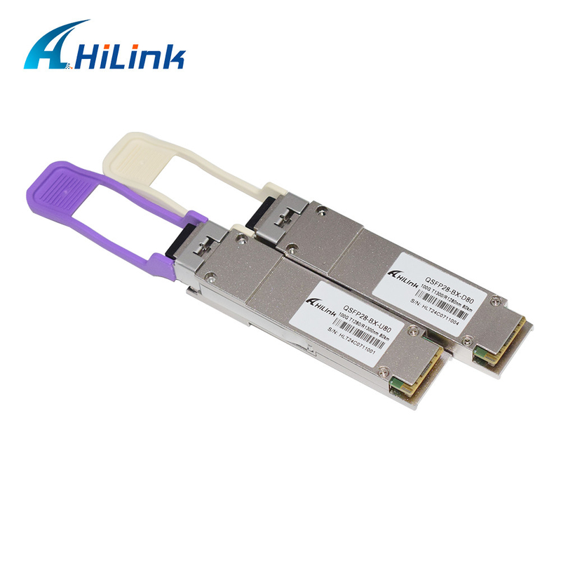 100Gb/s QSFP28 BiDi 80km Transceiver Hot Pluggable Simplex LC/UPC DOM Optical Transceiver Module