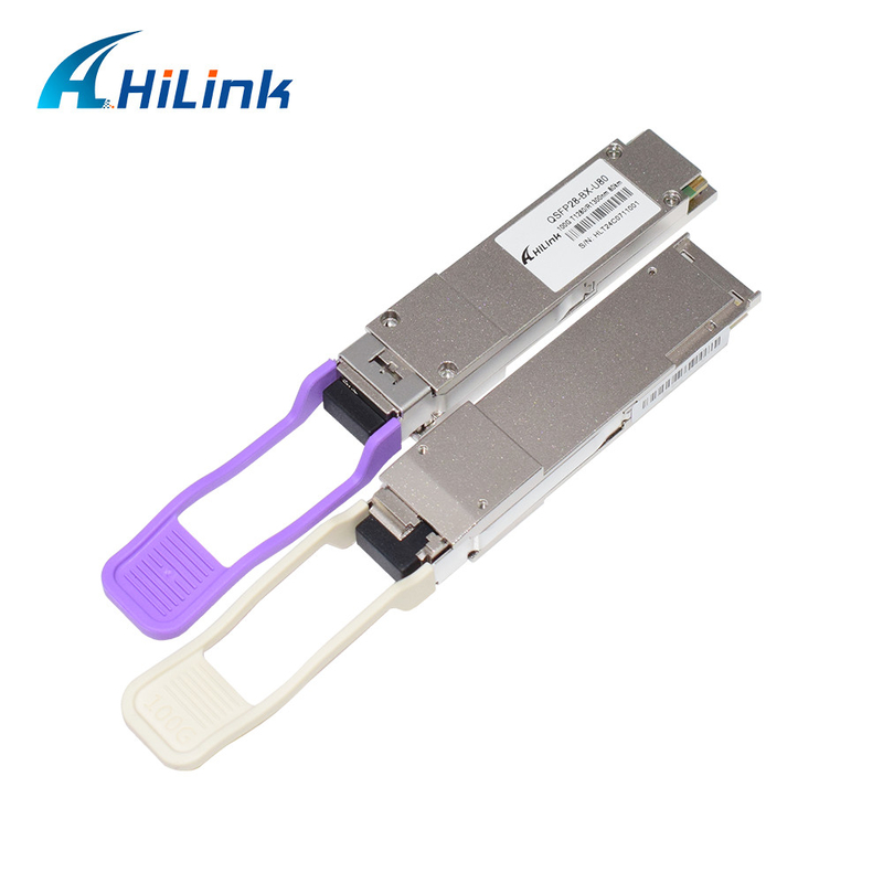 100Gb/s QSFP28 BiDi 80km Transceiver Hot Pluggable Simplex LC/UPC DOM Optical Transceiver Module