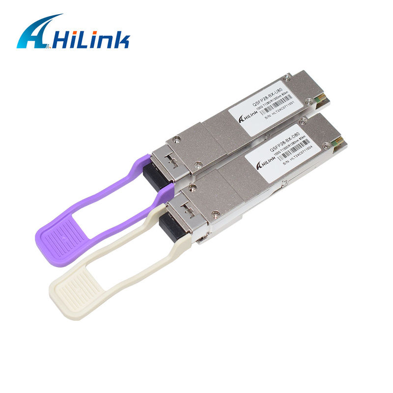 80KM Distance 1280/1300nm QSFP28 ZR4 BIDI Transceiver Module for Fast and Stable Data Transfer at 100Gb/s