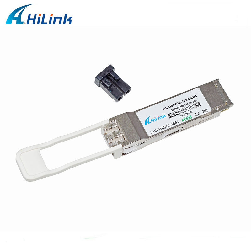 Hilink 100G QSFP28 ZR4 80KM LWDM 1295-1304NM SOA+PIN Duplex LC Connector Transceiver Module
