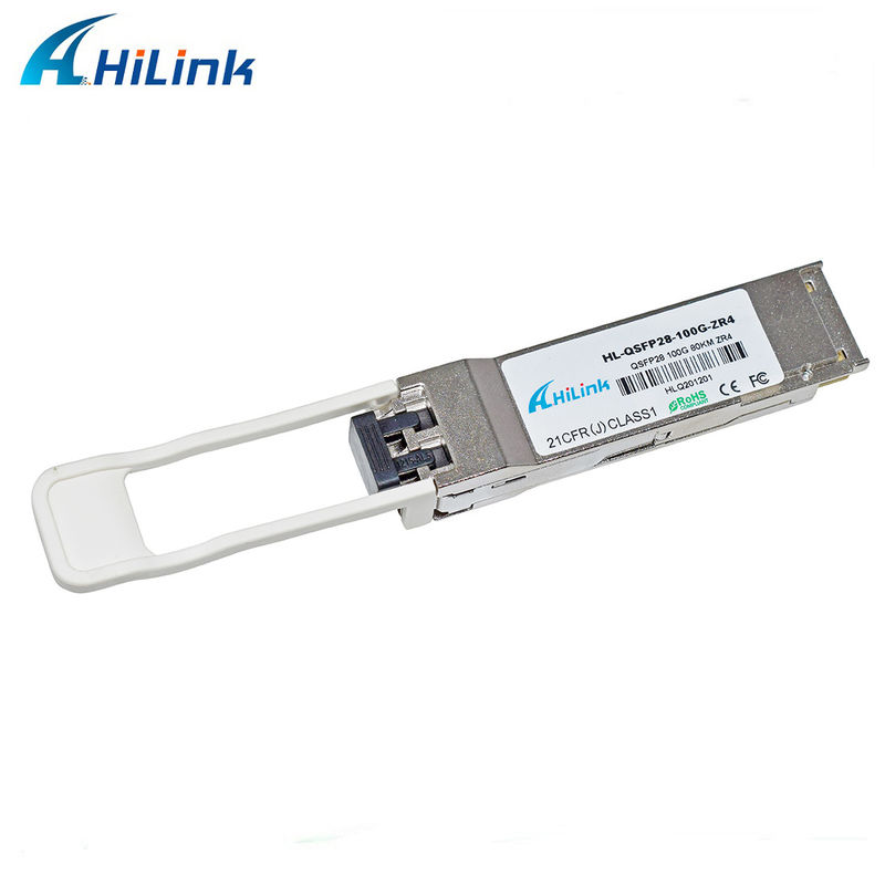 Hilink 100G QSFP28 ZR4 80KM LWDM 1295-1304NM SOA+PIN Duplex LC Connector Transceiver Module