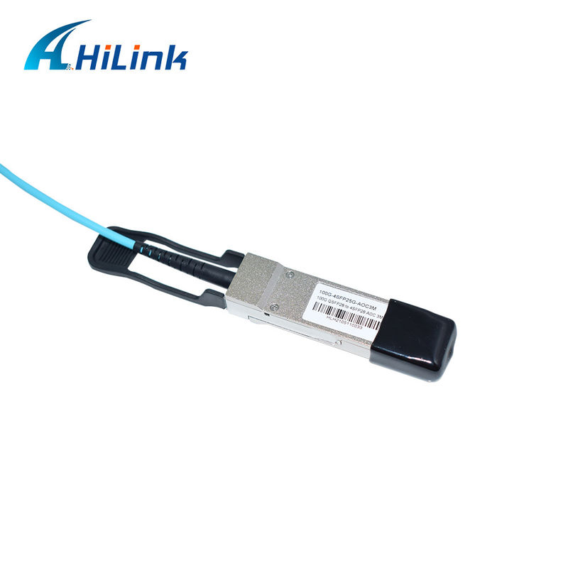 Certified 100G QSFP28 to 4xSFP28 AOC OM3 Breakout Active Optical Cable with 1-5m Cable Length and CE RoHS Certification