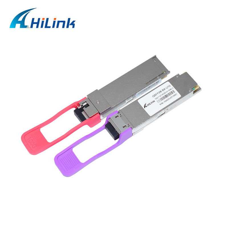 100Gb/s QSFP28 LR BIDI Single Lambda Optical Transceiver 1271nm 1331nm SMF Single LC Connector 10km DOM