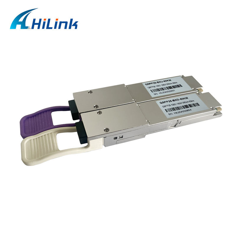 100Gb/s 80Km QSFP28 ZR4 BIDI Transceiver Module for Long Distance Data Transmission
